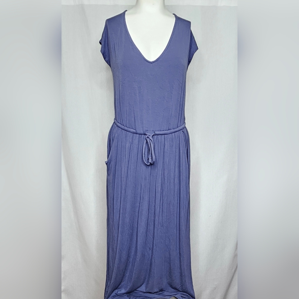 Torrid Blue Lavender Super Soft Knit Belted w‎ Pockets Dress Size 00 Or MED